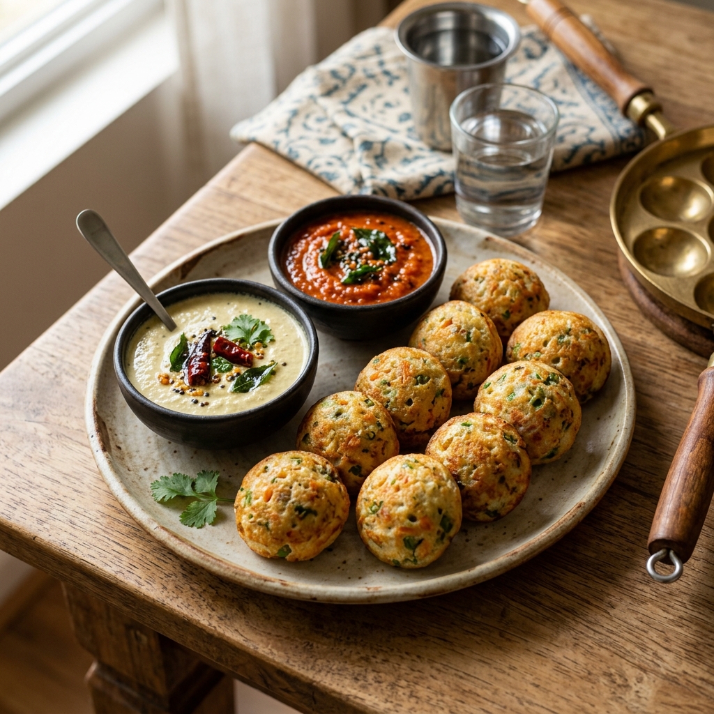 Vegetable Appe with Chutney