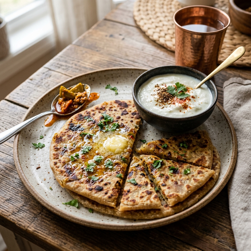 Aloo Paratha with Curd
