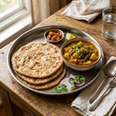 Plain Paratha with Aloo Bhaji